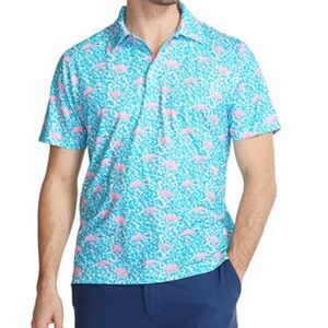 Chubbies The Domingo Flamingo Performance Polo 2.0 Shirt - Size Medium